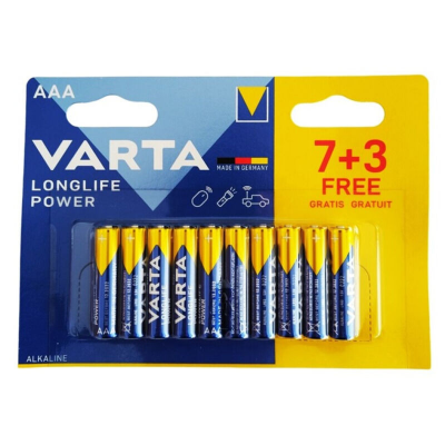 BATERIA ALCALINA VARTA LONGLIFE POWER AAA LR03 10 UNIDADES