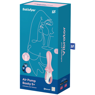 SATISFYER AIR PUMP BOOTY 5+ VIBRADOR ANAL INFLÁVEL - ROSA