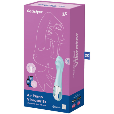 VIBRADOR DE BOMBA DE AR SATISFYER 5+ VIBRADOR DE PONTO G INFLÁVEL - AZUL