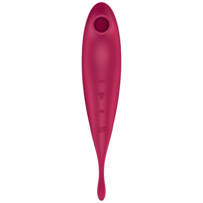 ESTIMULADOR E VIBRADOR DE PULSO DE AR SATISFYER TWIRLING PRO+ - VERMELHO