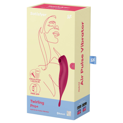 ESTIMULADOR E VIBRADOR DE PULSO DE AR SATISFYER TWIRLING PRO+ - VERMELHO