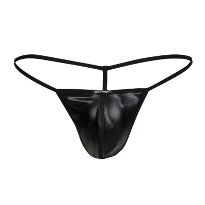 CUT4MEN - G-STRING PROVOCATIVO COURO PRETO S