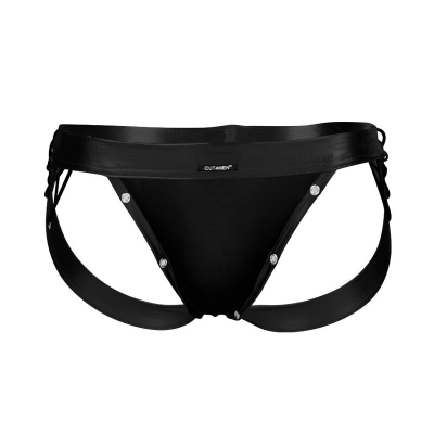 CUT4MEN - JOCKSTRAP DESIRE COURO PRETO M