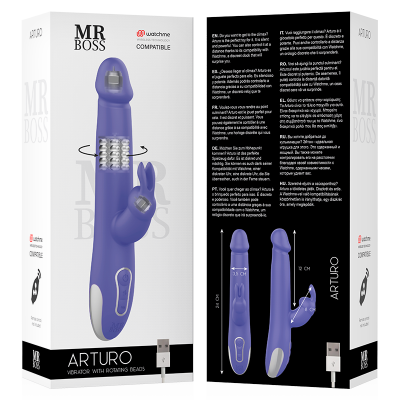 MR BOSS ARTURO VIBRADOR & ROTATOR WATCHME COMPATÍVEL COM TECNOLOGIA SEM FIO