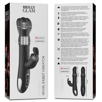 BRILLY GLAM MOEBIUS RABBIT VIBRADOR & ROTATOR WATCHME COMPATÍVEL COM TECNOLOGIA SEM FIO