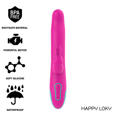 HAPPY LOKY PLUTO COELHO VIBRADOR E ROTADOR RELÓGIO COM TECNOLOGIA SEM FIO COMPATÍVEL