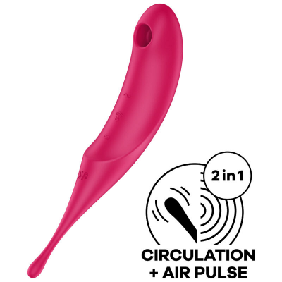 ESTIMULADOR E VIBRADOR SATISFYER TWIRLING PRO AIR PULSE - VERMELHO