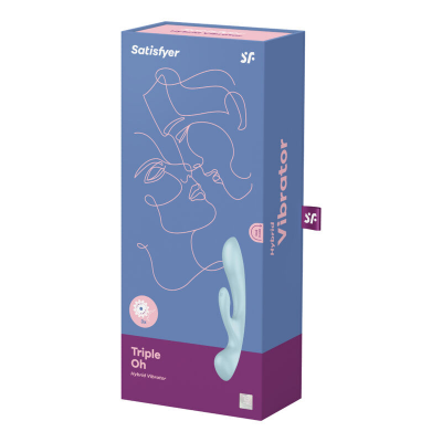 VIBRAÇÃO HÍBRIDA SATISFYER TRIPLE OH - AZUL