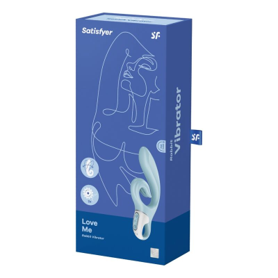 SATISFYER LOVE ME COELHO VIBRAÇÃO - AZUL