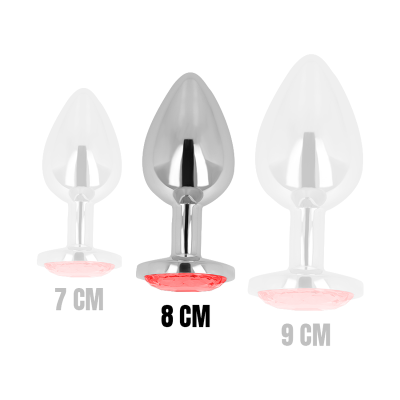 OHMAMA ANAL PLUG METAL RED 8 CM