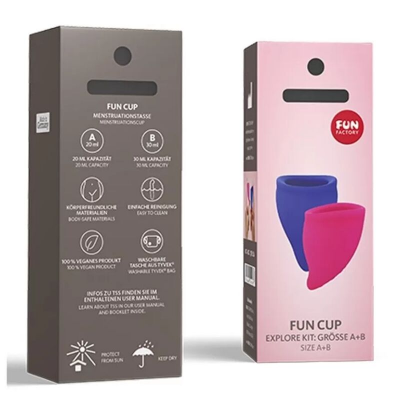 FUN FACTORY - FUN CUP EXPLORE KIT MENSTRUAL CUP PINK & ULTRAMARINE