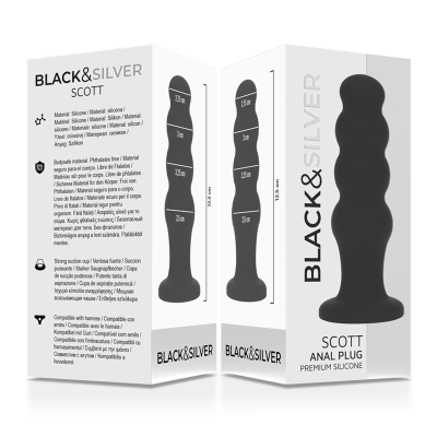 BLACK&SILVER - SCOTT ANAL PLUG PREMIUM SILICONE BLACK