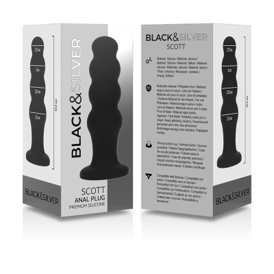BLACK&SILVER - SCOTT ANAL PLUG PREMIUM SILICONE BLACK