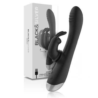 BLACK&SILVER - ADAM STIMULATING VIBE SILICONE RECHARGEABLE BLACK