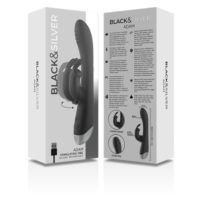 BLACK&SILVER - ADAM STIMULATING VIBE SILICONE RECHARGEABLE BLACK