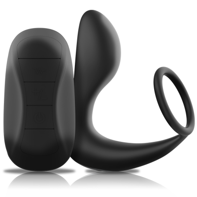 BLACK&SILVER - ANAL MASSAGER REMOTE CONTROL SILICONE RECHARGEABLE BLACK