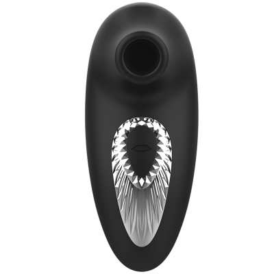 BLACK&SILVER - DRAKE DELUXE SUCKING VIBE SILICONE RECHARGEABLE BLACK