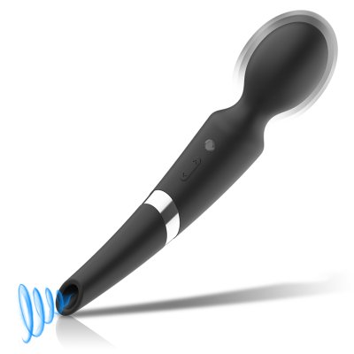 BLACK&SILVER - BECK SUCTION & VIBRATION SILICONE RECHARGEABLE BLACK