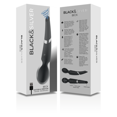 BLACK&SILVER - BECK SUCTION & VIBRATION SILICONE RECHARGEABLE BLACK