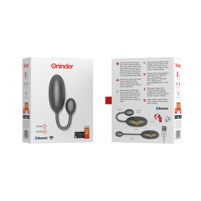 ONINDER - TOKYO VIBRATING EGG BLACK 7.5 X 3.2 CM FREE APP