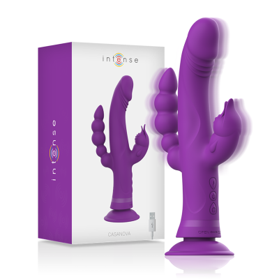 INTENSE - CASANOVA VIBRATOR RABBIT SILICONE TRIPLE ENGINE PURPLE