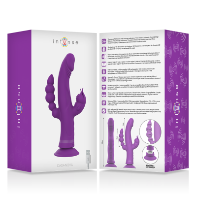 INTENSE - CASANOVA VIBRATOR RABBIT SILICONE TRIPLE ENGINE PURPLE