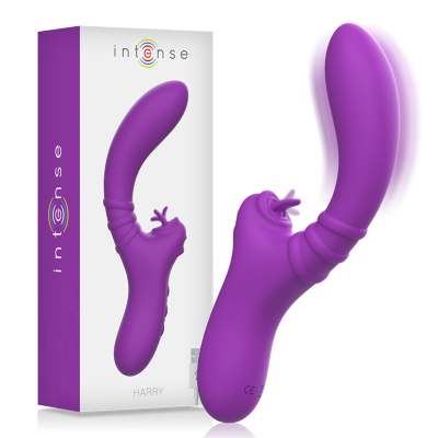 INTENSE - HARRY VIBRATOR FLEXIBLE WITH PURPLE TONGUE