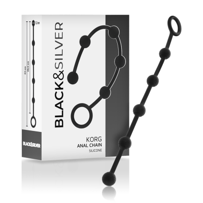 BLACK&SILVER - KORG SILICONE ANAL CHAIN 23 CM