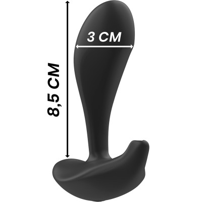 BLACK&SILVER - DWAYNE ANAL PLUG SILICONE REMOTE CONTROL