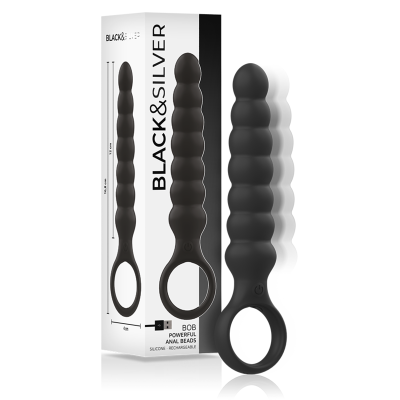 BLACK&SILVER - BOB POWERFUL ANAL BEADS SILICONE