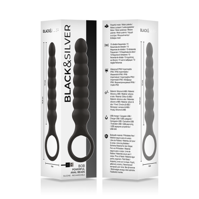 BLACK&SILVER - BOB POWERFUL ANAL BEADS SILICONE