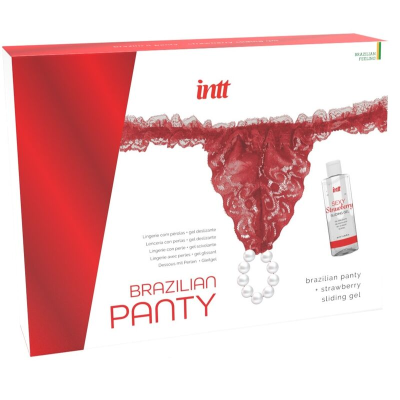 INTT - CALÇA VERMELHA BRASILEIRA COM PÉROLAS E GEL LUBRIFICANTE 50ML