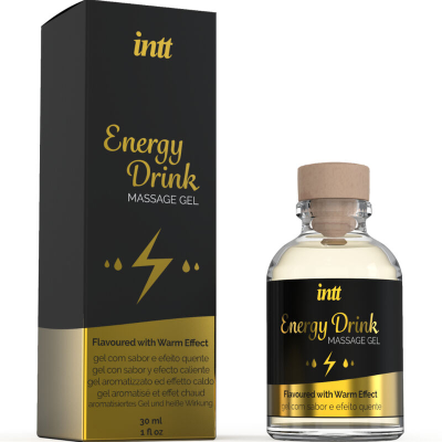 INTT - GEL DE MASSAGEM COM ENERGIA AROMATIZADA BEBIDA E EFEITO AQUECENTE