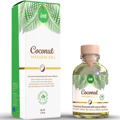 INTT - GEL DE MASSAGEM VEGANO COM SABOR DE COCO E EFEITO AQUECENTE