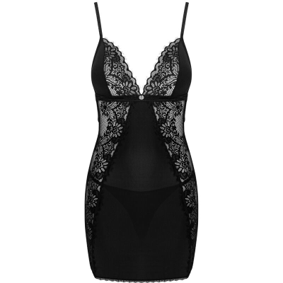 OBSESSIVE - MADERRIS CHEMISE & THONG XS/S