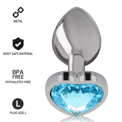 INTENSO - PLUG ANAL DE METAL DE ALUMÍNIO CORAÇÃO N AZUL TAMANHO G