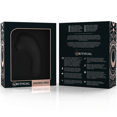 RITHUAL - ESTIMULADOR SHUSHU PRO CLITORAL 2 MOTORES POTENTES AQUA PRETO