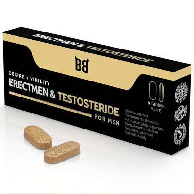 BLACKBULL BY SPARTAN™ - ERECTMEN & PODER DE TESTOSTERIDA E TESTOSTERONA PARA HOMENS 4 C PSULAS