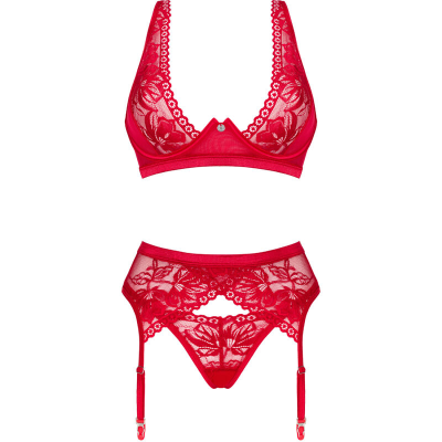 OBSESSIVE - LACELOVE TRÊS PEÇAS CONJUNTO VERMELHO XS/S