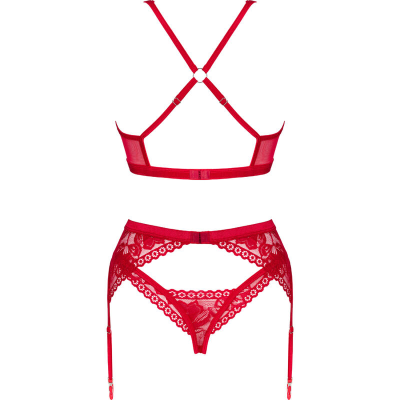 OBSESSIVE - LACELOVE TRÊS PEÇAS CONJUNTO VERMELHO XS/S