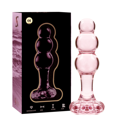 NEBULA SERIES BY IBIZA™ - MODELO 1 PLUG ANAL VIDRO BOROSILICADO 10,7 X 3 CM ROSA