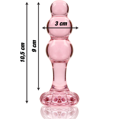 NEBULA SERIES BY IBIZA™ - MODELO 1 PLUG ANAL VIDRO BOROSILICADO 10,7 X 3 CM ROSA