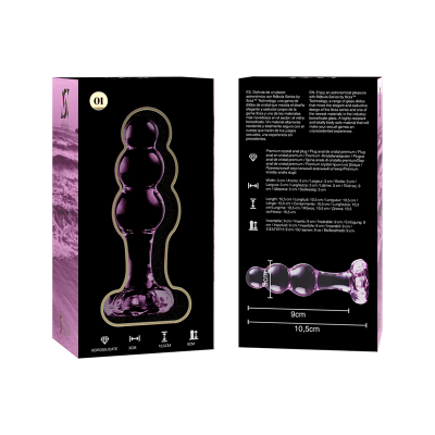 NEBULA SERIES BY IBIZA™ - MODELO 1 PLUG ANAL VIDRO BOROSILICADO 10,7 X 3 CM ROSA