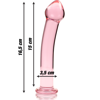 NEBULA SERIES BY IBIZA™ - MODELO 11 DILDO VIDRO BOROSILICADO 16 X 3 CM ROSA