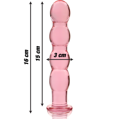 NEBULA SERIES BY IBIZA™ - MODELO 10 DILDO VIDRO BOROSILICADO 16,5 X 3,5 CM ROSA