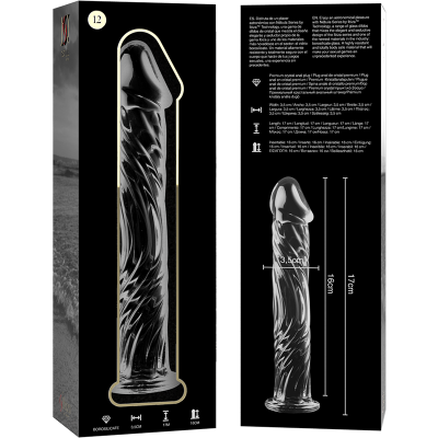 NEBULA SERIES BY IBIZA™ - MODELO 12 DILDO VIDRO BOROSILICADO 17 X 3,5 CM TRANSPARENTE