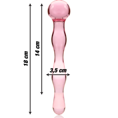 NEBULA SERIES BY IBIZA™ - MODELO 13 DILDO VIDRO BOROSILICADO 18 X 3,5 CM ROSA