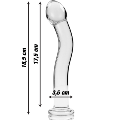 SÉRIE NEBULA BY IBIZA™ - MODELO 18 DILDO VIDRO BOROSILICADO 18,5 X 3,5 CM TRANSPARENTE