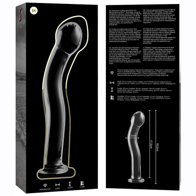 SÉRIE NEBULA BY IBIZA™ - MODELO 18 DILDO VIDRO BOROSILICADO 18,5 X 3,5 CM TRANSPARENTE
