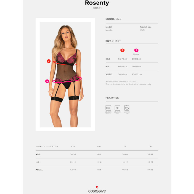 OBSESSIVO - ROSENTY CORSET XL/XXL